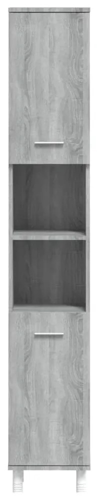 vidaXL Ντουλάπι Μπάνιου Γκρι Sonoma 30x30x179 εκ. Επεξεργασμένο Ξύλο