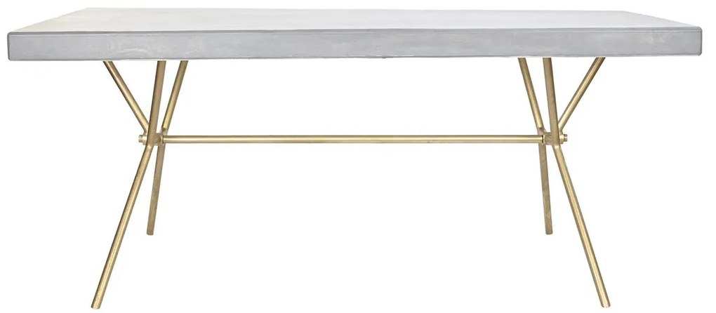 Τραπεζαρία DKD Home Decor Γκρι Χρυσό Λευκό Ορείχαλκος Ξύλο από Μάνγκο (180 x 90 x 76 cm)