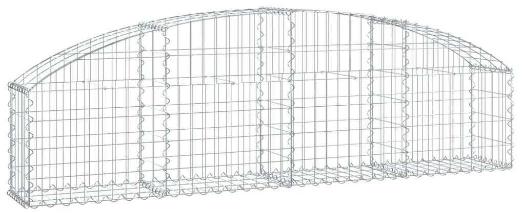 Συρματοκιβώτιο Τοξωτό 200x30x40/60εκ. από Γαλβανισμένο Σίδερο - Ασήμι