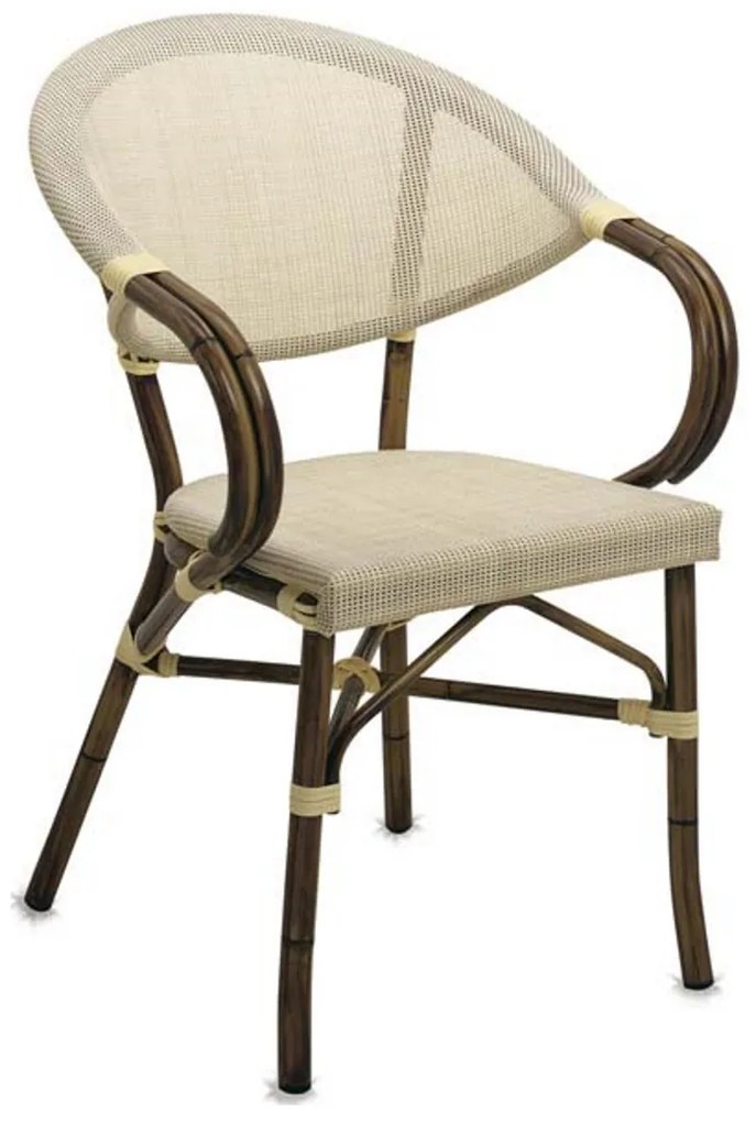 Paris/P-alu Beige Armchair  metax-13-01-528 διάστ.54.0000 x 57.0000 x 82.0000