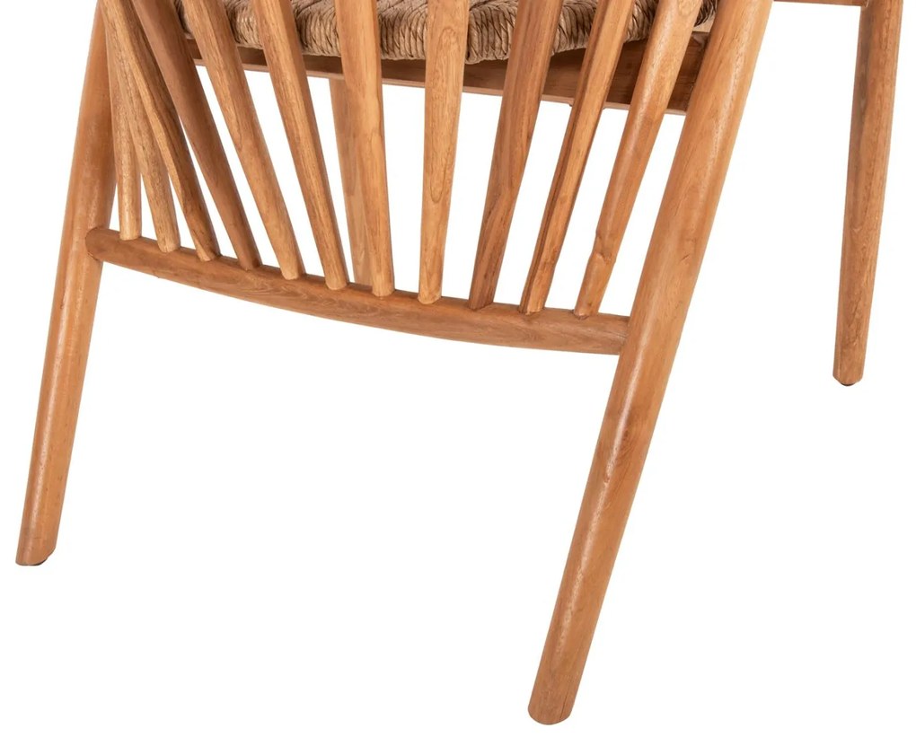 Πολυθρόνα PERMAINE Ξύλο Teak και Συνθετικό Σχοινί Φυσικό 57,5x59,5x82Yεκ. 57.5x59.5x82 εκ.