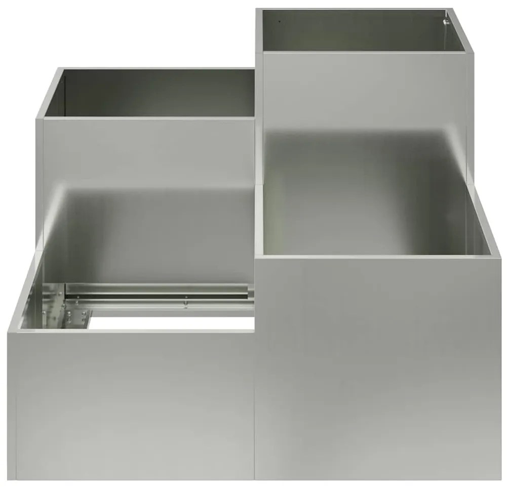 vidaXL Γλάστρα Κήπου Ασημί 80 x 80 x 60 εκ. Γαλβανισμένος χάλυβας