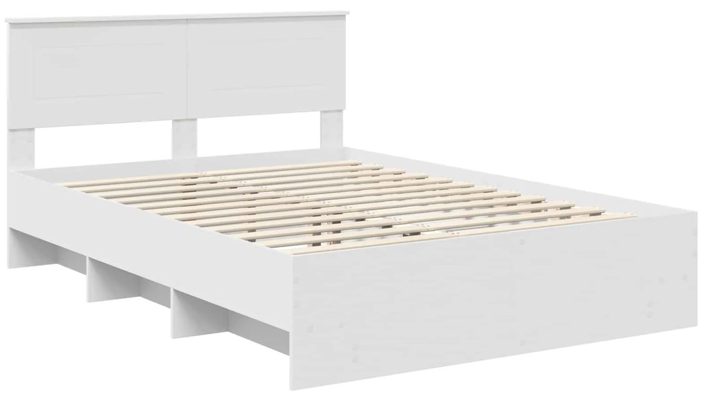 vidaXL Σκελετός Κρεβατιού Λευκό 140 x 200 cm Επεξεργασμένο ξύλο