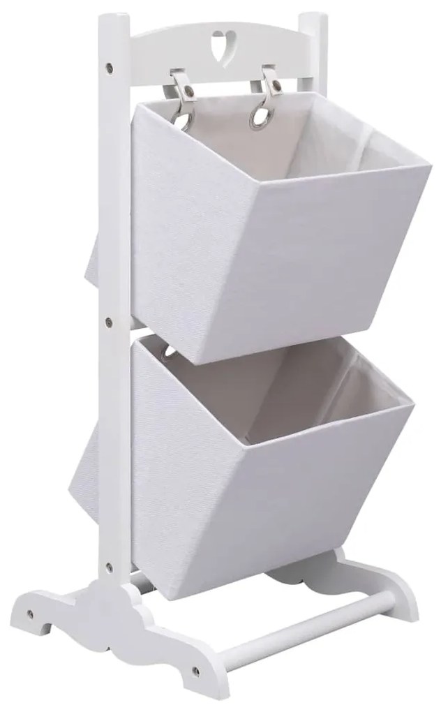 vidaXL Ραφιέρα Αποθήκευσης με 2 Καλάθια Λευκή 35 x 35 x 72 εκ. Ξύλο