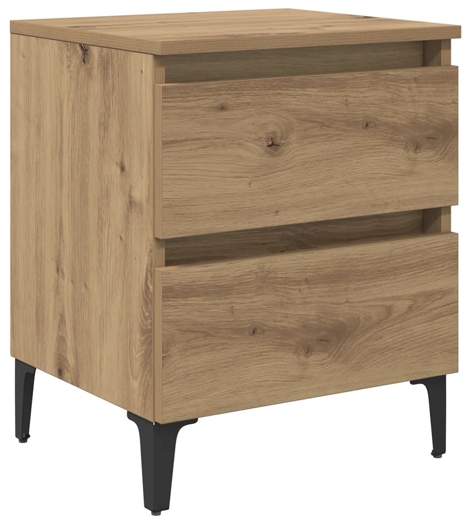 vidaXL Κομοδίνο Καλλιτεχνικό Δρυς 40x35x50 εκ. Επεξεργασμένο Ξύλο