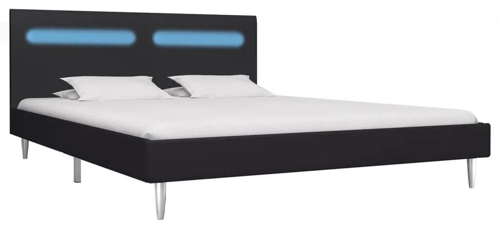 Πλαίσιο Κρεβατιού με LED Μαύρο 180 x 200 εκ. Υφασμάτινο - Μαύρο