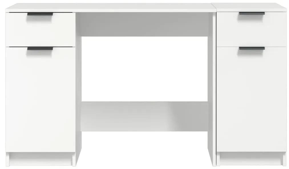 Γραφείο με Βοηθητικό Ντουλάπι Λευκό Επεξεργασμένο Ξύλο - Λευκό
