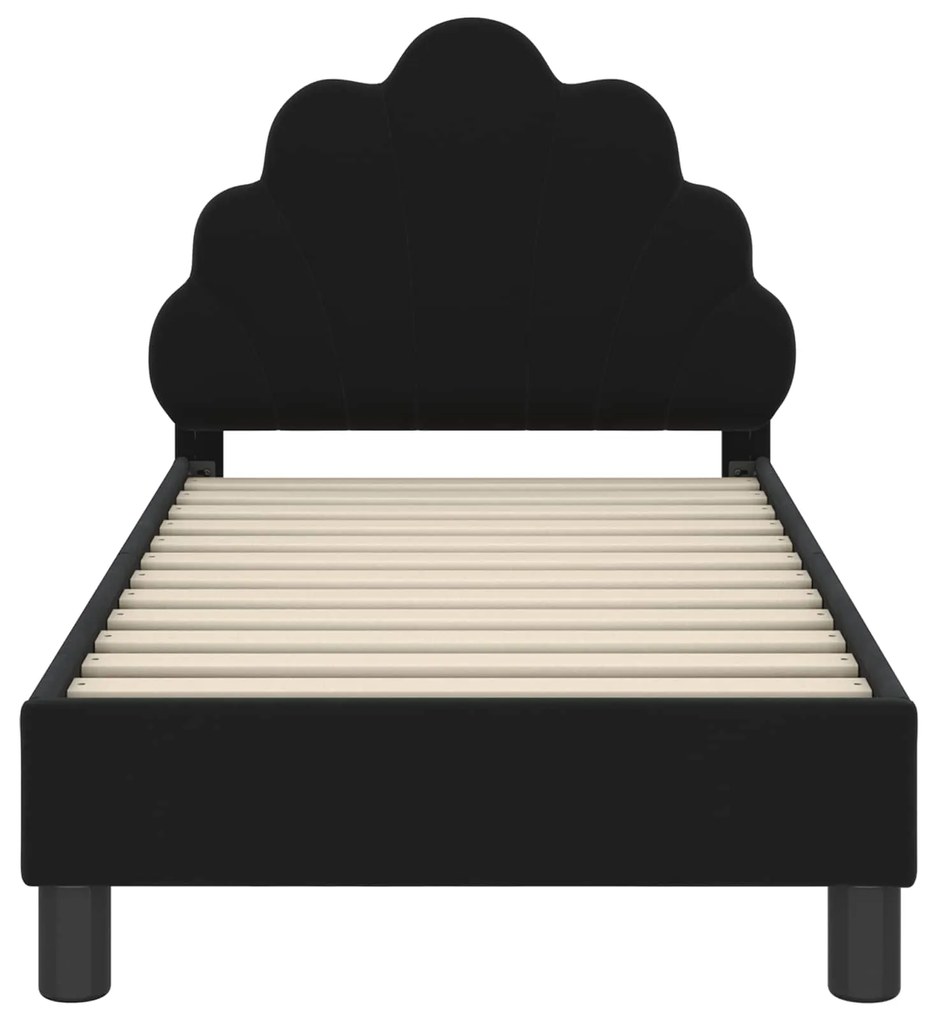 vidaXL Κρεβατική βάση για παιδιά με προσκέφαλο Μαύρο 70 x 140 cm