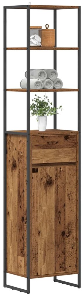 vidaXL Ντουλάπι Μπάνιου Παλιό Ξύλο 40 x 30 x 180 εκ Επεξεργασμένο ξύλο