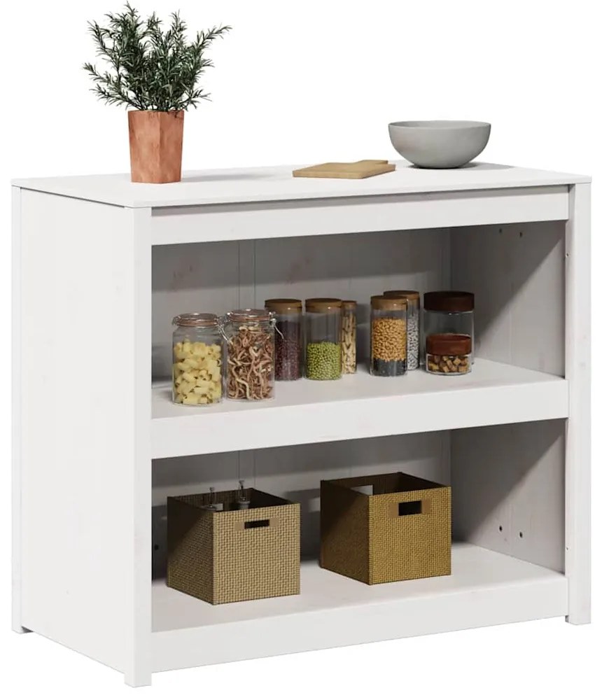 vidaXL Ντουλάπα Κουζίνας Λευκό 106 x 55 x 92 cm Μασίφ ξύλο πεύκου