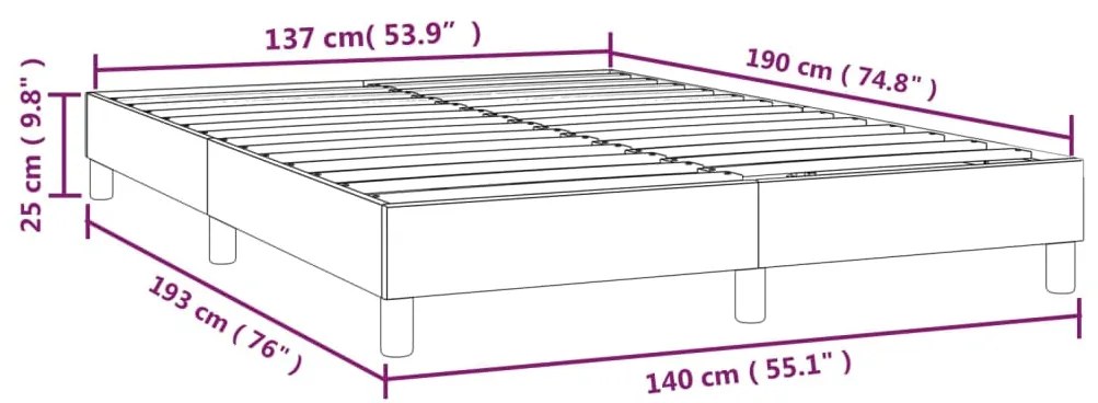 Σκελετός Κρεβατιού Χωρίς Στρώμα Μπλε 140x190 εκ. Υφασμάτινο - Μπλε