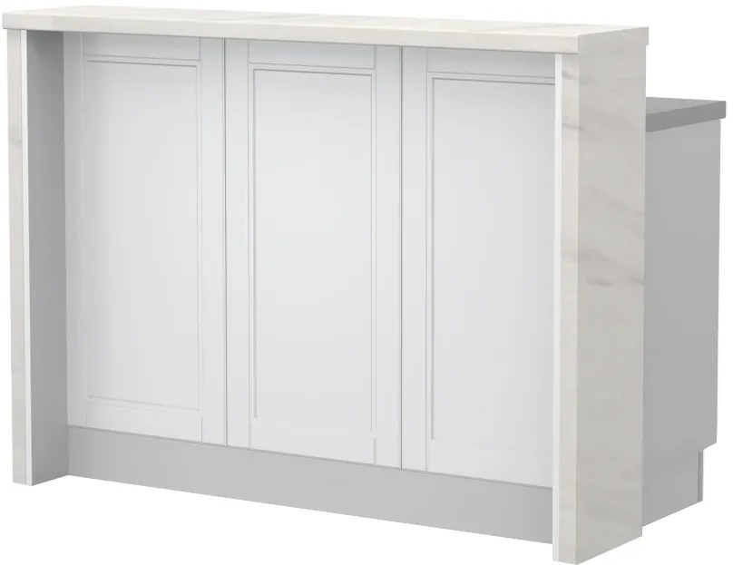 Πάγκος νησίδας Tahoma-Μήκος: 135 εκ.-Λευκό ματ-White Marble