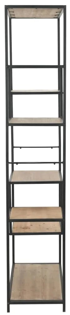 vidaXL Βιβλιοθήκη 90,5x35x180 εκ. από Μασίφ Ξύλο Ελάτης / Ατσάλι