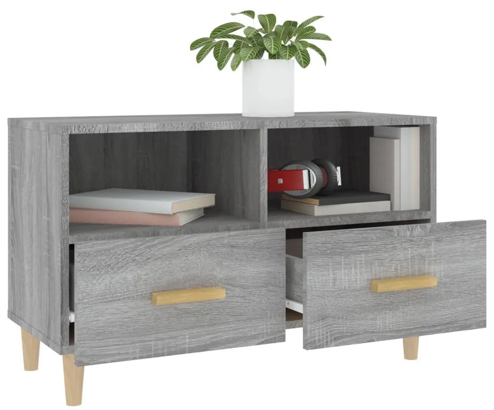vidaXL Έπιπλο Τηλεόρασης Γκρι Sonoma 80x36x50 εκ. από Επεξεργ. Ξύλο