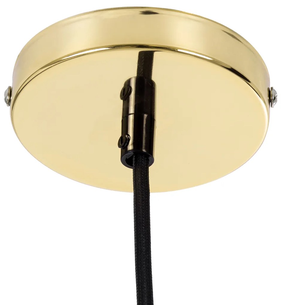 GloboStar LUMI GOLD 99421 Μοντέρνο Μεταλλικό Κρεμαστό Φωτιστικό Οροφής Ανάρτηση Μονόφωτο 1 x E27 Χρυσό Φ4 x Y118cm - 99421