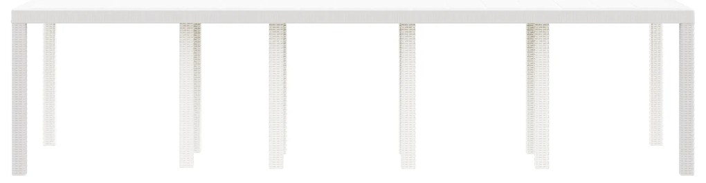 vidaXL Τραπέζι Κήπου Λευκό 300x100x73 cm Πολυ Ρατάν