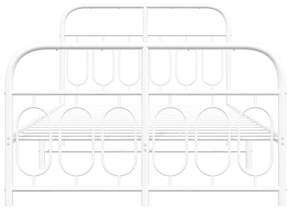 vidaXL Πλαίσιο Κρεβατιού με Κεφαλάρι&Ποδαρικό Λευκό 120x200εκ. Μέταλλο