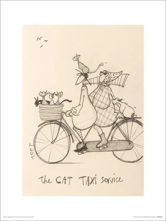 Εκτύπωση τέχνης Sam Toft - The Cat Taxi Service