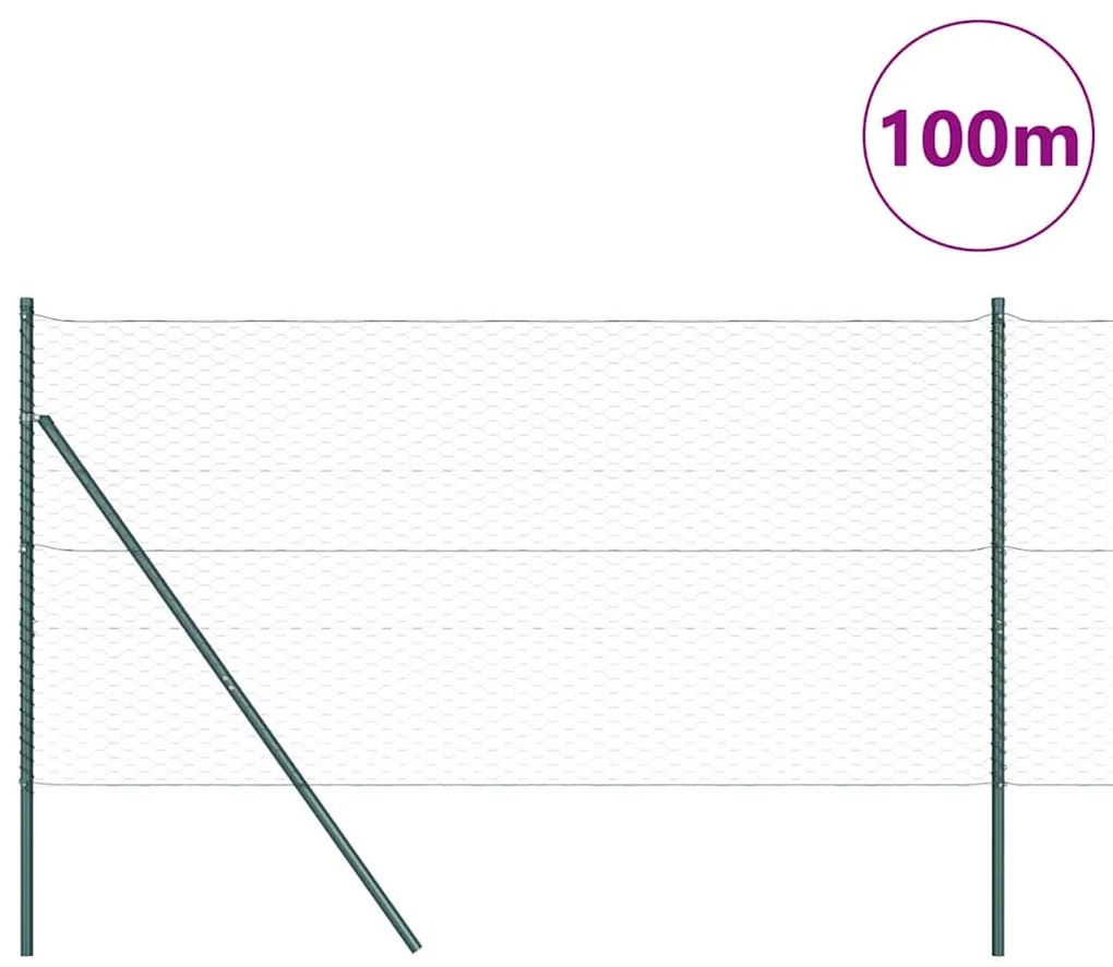 vidaXL Στύλος Περιφράξεων Γκρι 100 x 1 μ (πλέγμα 36 χιλ)