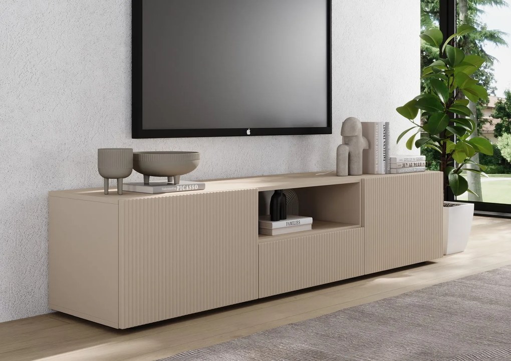 Έπιπλο Τηλεόρασης Ανθρακί Οξειδωμένο 121x43x57