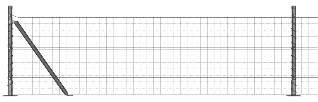 vidaXL Euro Fence με 13 Φλαντζωτές Κολώνες 0.4x50 μ Γαλβανισμένο Ατσάλι