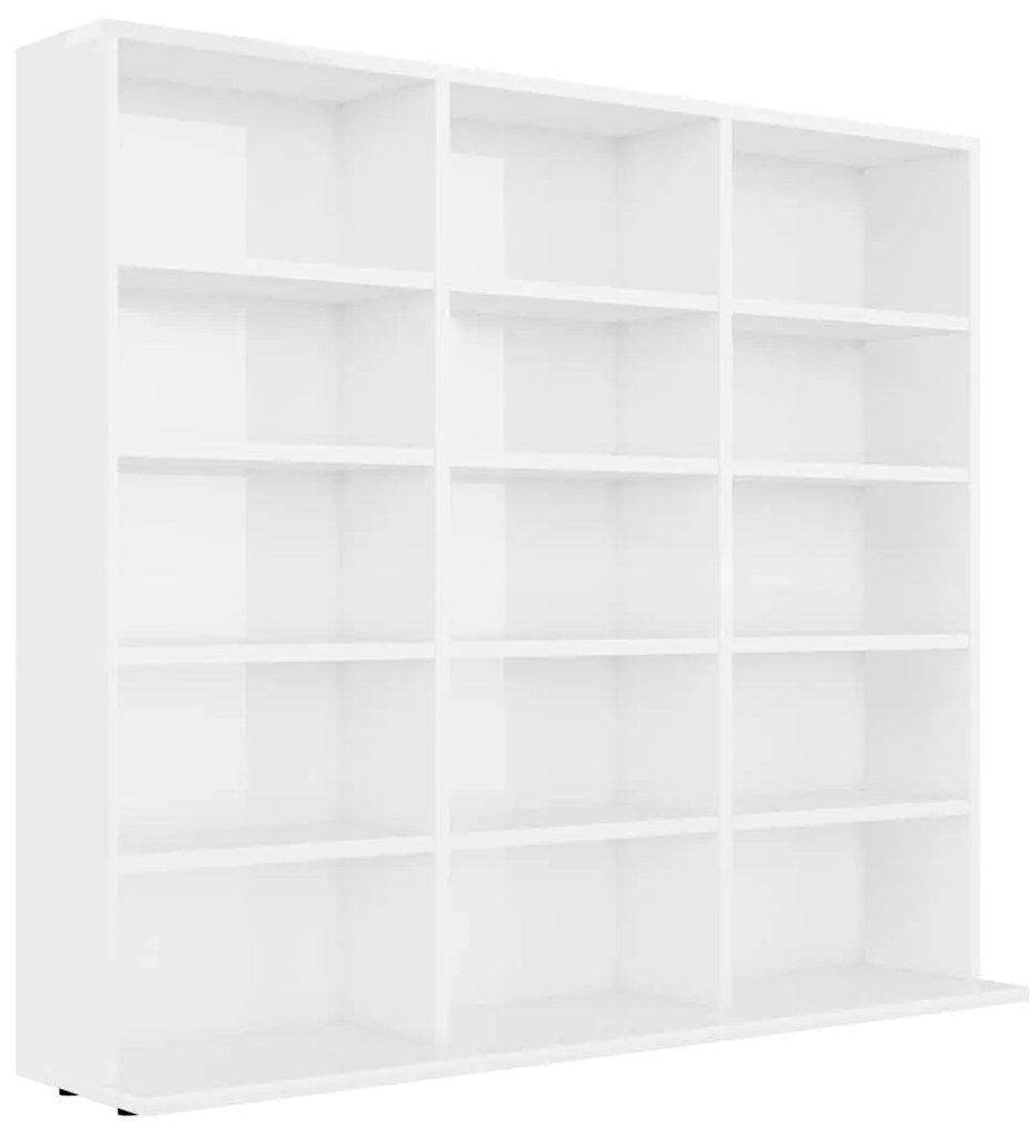 vidaXL Έπιπλο για CD Γυαλιστερό Λευκό 100 x 23 x 89,5 εκ. Επεξ. Ξύλο