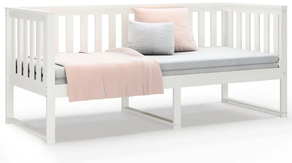 vidaXL Κρεβάτι ημέρας χωρίς στρώμα Λευκό 75x190 cm Στερεό ξύλο πεύκο