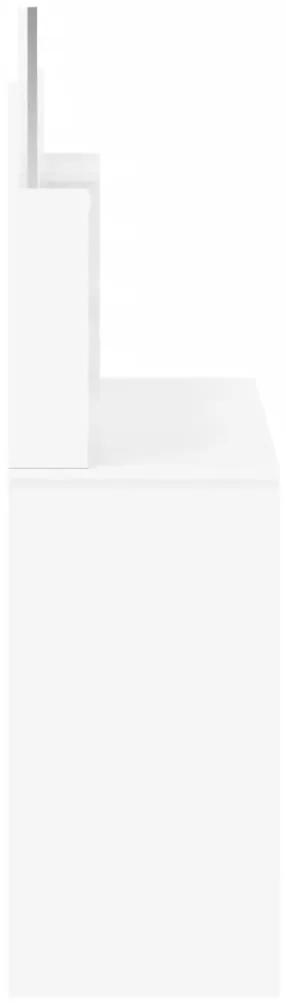 vidaXL Μπουντουάρ με Καθρέφτη Γυαλιστερό Λευκό 96 x 39 x 142 εκ.
