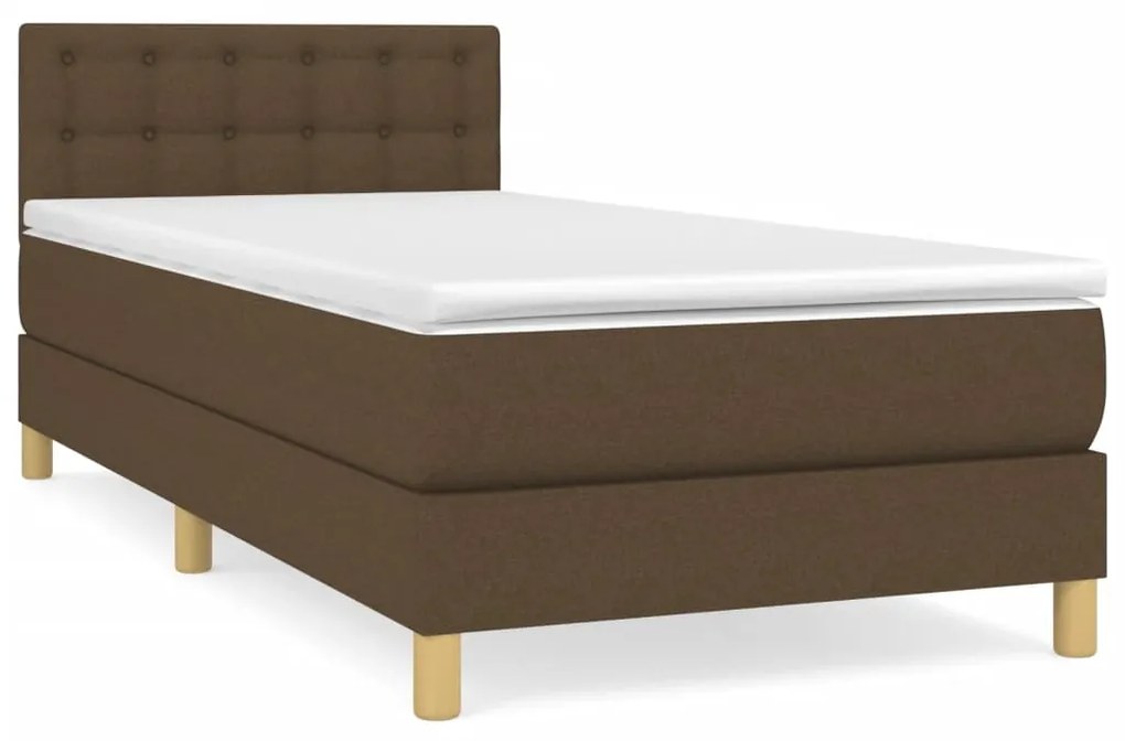 ΚΡΕΒΑΤΙ BOXSPRING ΜΕ ΣΤΡΩΜΑ ΣΚΟΥΡΟ ΚΑΦΕ 90X190 ΕΚ. ΥΦΑΣΜΑΤΙΝΟ 3140900