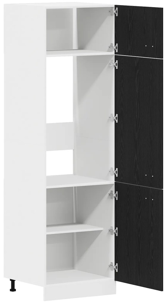 vidaXL Ντουλάπα Ψυγείου σε Μαύρη Δρυς - 60x57x207 εκ, Ξύλινη Κατασκευή