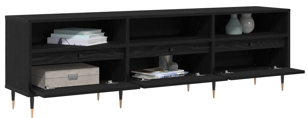 vidaXL Ντουλάπι τηλεόρασης Μαύρη Δρυς 150x30x44.5 εκ. Επεξεργασμένο Ξύλο