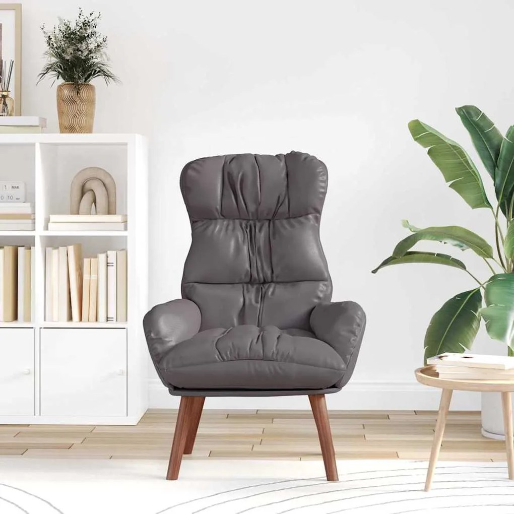 vidaXL Χαλαρωτική Πολυθρόνα Γκρι 69 x 74 x 93 εκ. Τεχνητό δέρμα