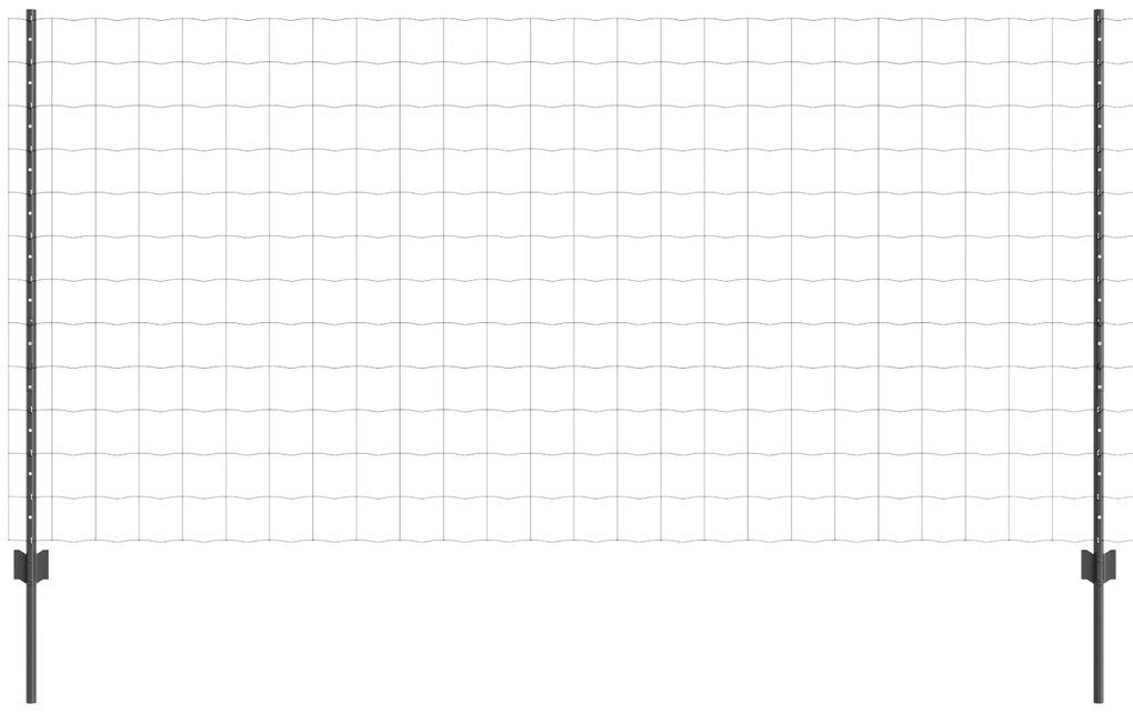vidaXL Ευρωπαϊκή Περίφραξη με 10 U Πόδια Γκρι 1.2x10 μ Χάλυβας