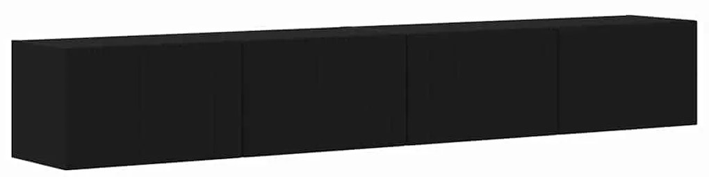 vidaXL Ντουλάπι Τηλεόρασης Τοίχου 2 pcs Μαύρο 60 x 31 x 29.5 εκ