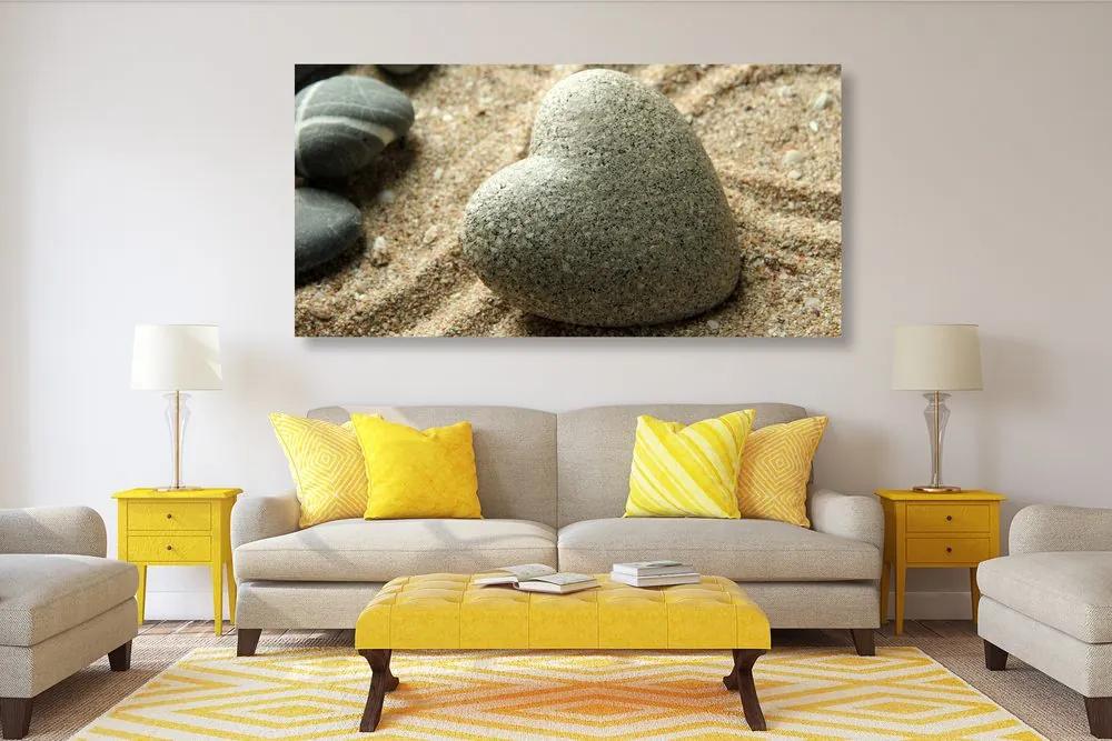 Εικόνα πέτρα Ζεν σε σχήμα καρδιάς - 120x60