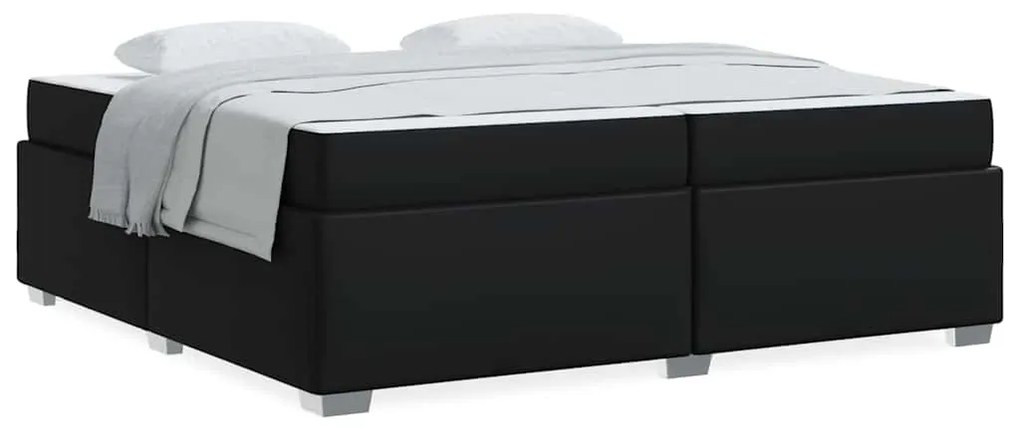 vidaXL Σκελετός Κρεβατιού Άλλο Μαύρο 200 x 200 cm Τεχνητό δέρμα