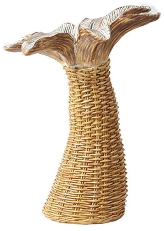 Κηροπήγιο Ginko 1 019766 16x13xH18,5cm Natural Polyresin