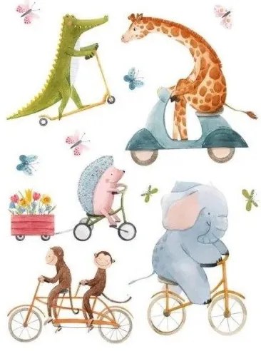 Παιδικό Αυτοκόλλητο Τοίχου Ζωάκια Riding Animals L 18117 Ango Dalber-18117-Πολύχρωμο 18117