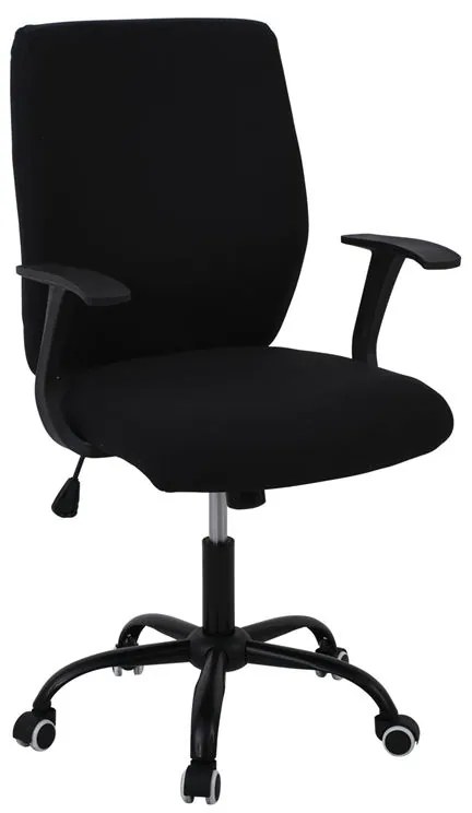 WOODWELL ΕΟ524,1MBF3900 Πολυθρόνα Γραφείου Βάση Μέταλλο Βαφή Μαύρo Ύφασμα Μαύρο 61x57x94/104cm ΕΟ524,1M