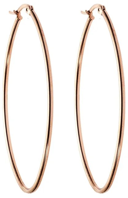 Σκουλαρίκια Senza Steel 6X4 cm Rose Gold Plated