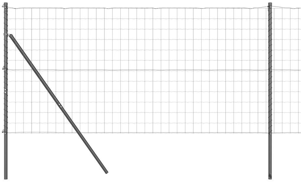 vidaXL Euro Fence με 7 Στηρίγματα 1.4x10 m Γαλβανισμένος Χάλυβας Γκρι