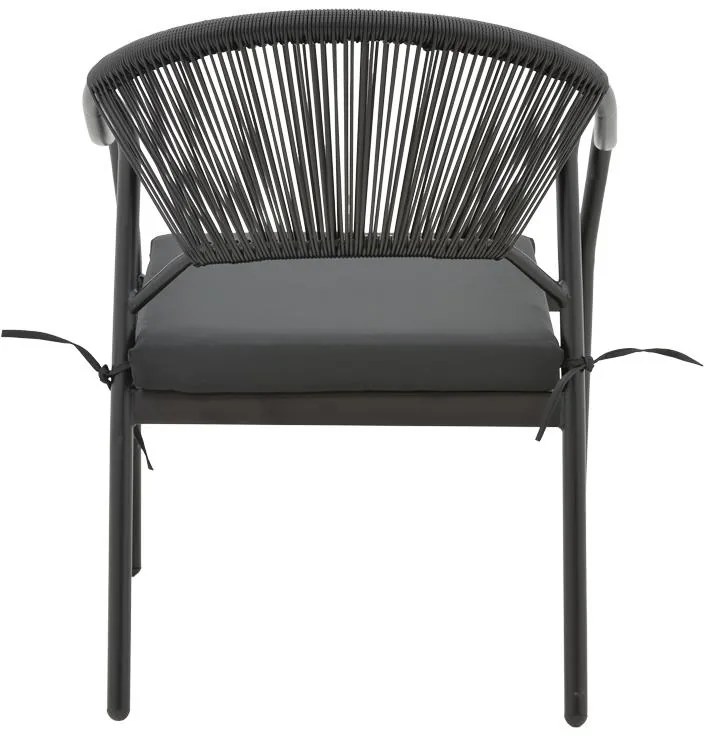 Καρέκλα - Πολυθρόνα Jerqui wicker rattan μαύρο-μεταλλικό μαύρο πόδι-μαύρο μαξιλάρι 60x64x78 εκ. 60x64x78 εκ.