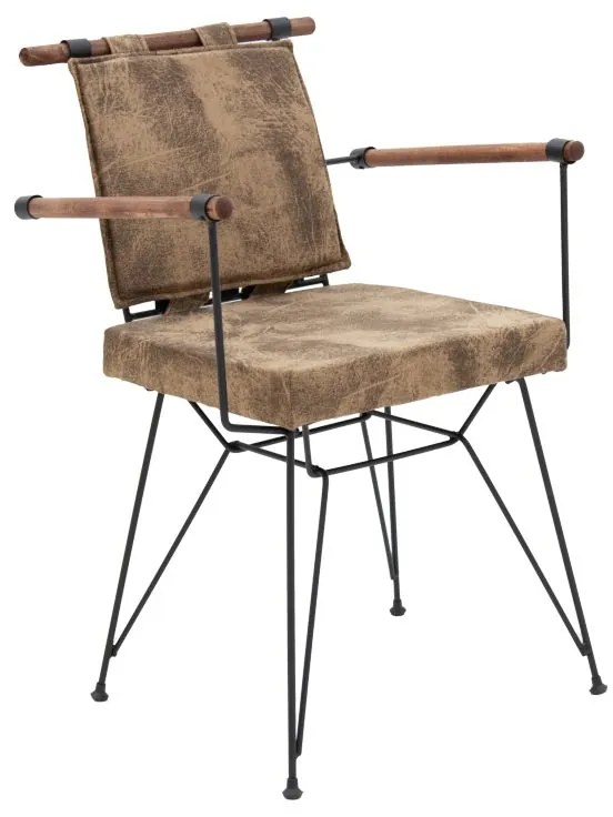 Πολυθρόνα Parson  PU καφέ antique-πόδι μαύρο Model: 190-000014