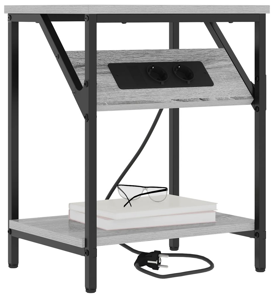 vidaXL Κομοδίνο Γκρι sonoma 38 x 30 x 48 εκ. Επεξεργασμένο ξύλο