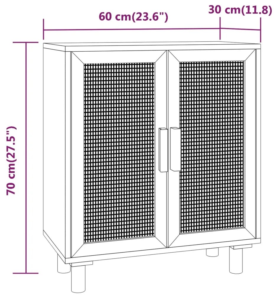 ΝΤΟΥΛΑΠΙ ΚΑΦΕ 60 X 30 X 70 ΕΚ. ΑΠΟ ΜΑΣΙΦ ΠΕΥΚΟ &amp; ΦΥΣΙΚΟ ΡΑΤΑΝ 345632