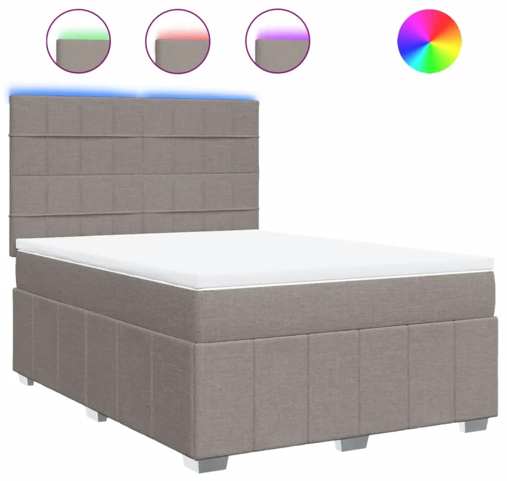 ΚΡΕΒΑΤΙ BOXSPRING ΜΕ ΣΤΡΩΜΑ TAUPE 140X190 ΕΚ. ΥΦΑΣΜΑΤΙΝΟ 3293967