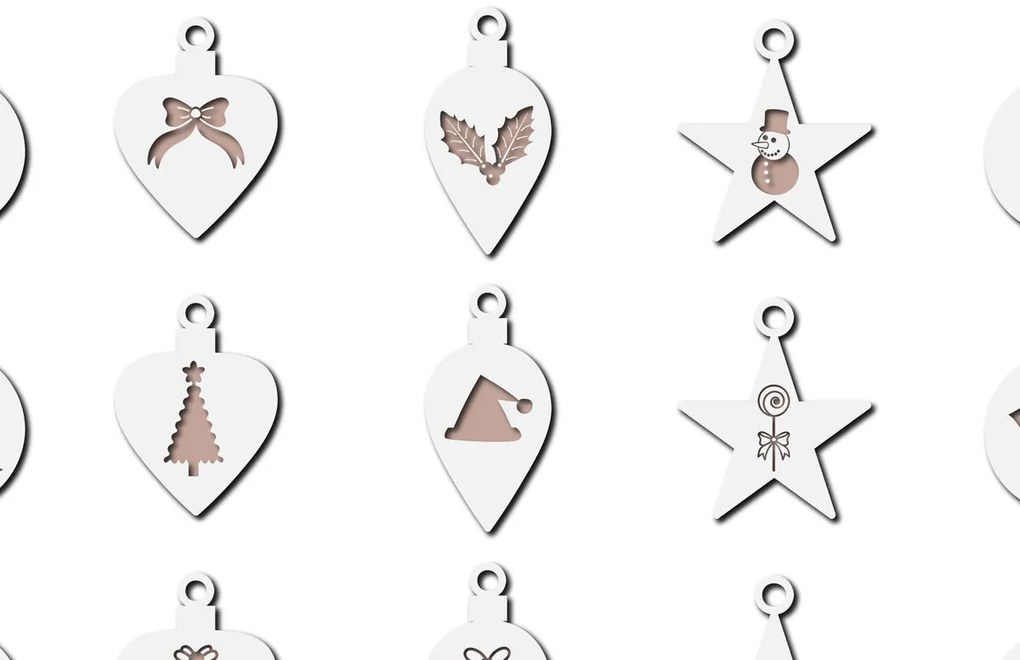 Σετ των 2 Intra απο ξύλο plywood 3mm-4mm πάχος προτύπων χριστουγεννιάτικων σκουλαρικιών 2 Δίασταση 15x15 cm INTRAFABR-17539723