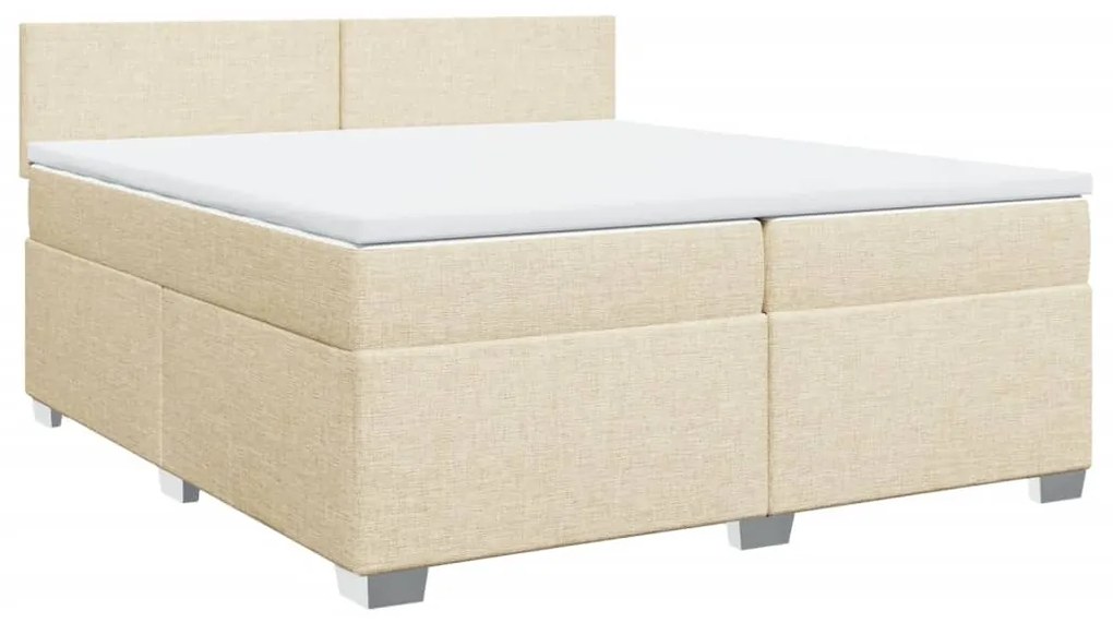 ΚΡΕΒΑΤΙ BOXSPRING ΜΕ ΣΤΡΩΜΑ ΚΡΕΜ 200X200 ΕΚ. ΥΦΑΣΜΑΤΙΝΟ 3285993