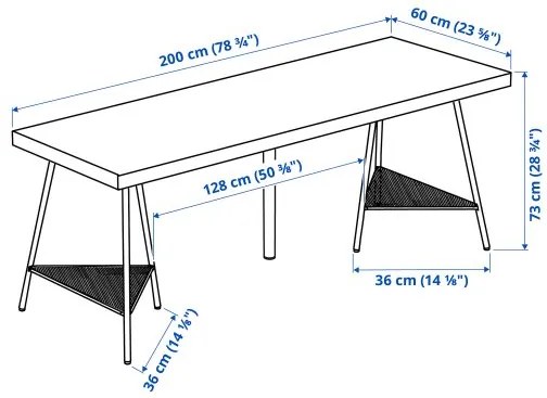 LAGKAPTEN/TILLSLAG γραφείο, 200x60 cm 194.176.16