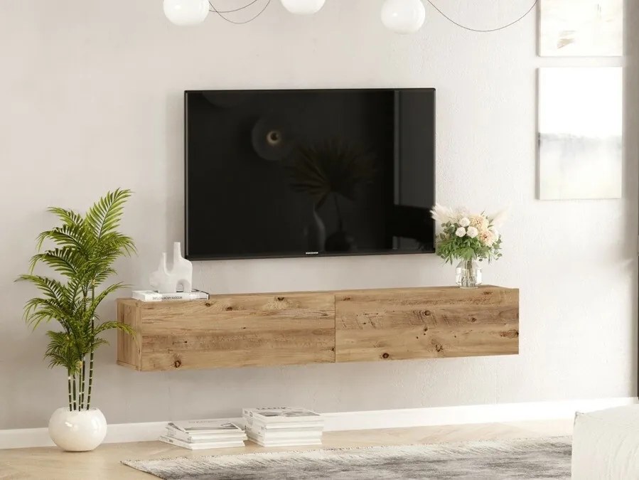 Τραπέζι Tv Ashburn 116, Πεύκο, Με πόρτες, 180x30x32cm